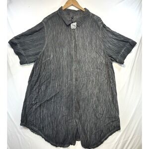 Torrid Sleep Grunge Button Down Shirt Size 3 Pajamas Dark Academia Grey Comfort